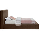  Color_Brown  Size_Twin  --  Dorian Brown Velvet Upholstered Twin Bed IMAGE 4