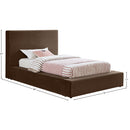 Meridian Dorian Brown Velvet Twin Bed IMAGE 7