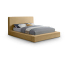  Color_Camel  Size_Full  --  Dorian Camel Velvet Upholstered Full Bed IMAGE 1