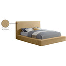 Meridian Dorian Camel Velvet Queen Bed IMAGE 8