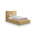  Color_Camel Size_Twin -- Dorian Camel Velvet Upholstered Twin Bed IMAGE 1