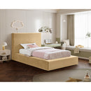  Color_Camel  Size_Twin  --  Dorian Camel Velvet Upholstered Twin Bed IMAGE 2