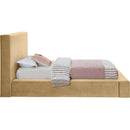 Meridian Dorian Camel Velvet Twin Bed IMAGE 4