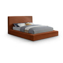  Color_Cognac  Size_King  --  Dorian Cognac Velvet Upholstered King Bed IMAGE 1