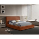  Color_Cognac  Size_King  --  Dorian Cognac Velvet Upholstered King Bed IMAGE 2
