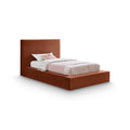  Color_Cognac Size_Twin -- Dorian Cognac Velvet Upholstered Twin Bed IMAGE 1