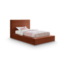 Meridian Dorian Cognac Velvet Twin Bed IMAGE 1