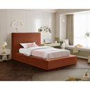  Color_Cognac  Size_Twin  --  Dorian Cognac Velvet Upholstered Twin Bed IMAGE 2