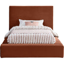  Color_Cognac  Size_Twin  --  Dorian Cognac Velvet Upholstered Twin Bed IMAGE 3