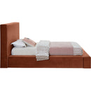  Color_Cognac  Size_Twin  --  Dorian Cognac Velvet Upholstered Twin Bed IMAGE 4