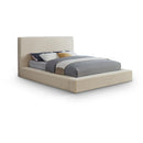  Color_Cream  Size_Full  --  Dorian Cream Velvet Upholstered Full Bed IMAGE 1