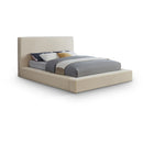 Meridian Dorian Cream Velvet Full Bed IMAGE 1