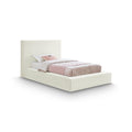  Color_Cream Size_Twin -- Dorian Cream Velvet Upholstered Twin Bed IMAGE 1