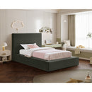  Color_Green  Size_Twin  --  Dorian Green Velvet Upholstered Twin Bed IMAGE 2