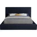 Meridian Dorian Navy Velvet Queen Bed IMAGE 3