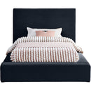  Color_Navy  Size_Twin  --  Dorian Navy Velvet Upholstered Twin Bed IMAGE 3