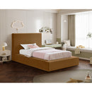  Color_Saddle  Size_Twin  --  Dorian Saddle Velvet Upholstered Twin Bed IMAGE 2
