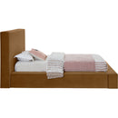  Color_Saddle  Size_Twin  --  Dorian Saddle Velvet Upholstered Twin Bed IMAGE 4