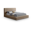  Color_Taupe  Size_Full  --  Dorian Taupe Velvet Upholstered Full Bed IMAGE 1