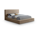 Meridian Dorian Taupe Velvet Full Bed IMAGE 1