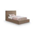  Color_Taupe Size_Twin -- Dorian Taupe Velvet Upholstered Twin Bed IMAGE 1