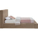  Color_Taupe  Size_Twin  --  Dorian Taupe Velvet Upholstered Twin Bed IMAGE 4