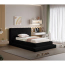  Color_Black  Size_Twin  -- Drew Black Corduroy Fabric Upholstered Twin Bed IMAGE 2