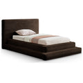  Color_Brown Size_Twin -- Drew Brown Corduroy Fabric Upholstered Twin Bed IMAGE 1