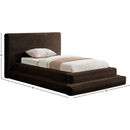 Meridian Drew Brown Corduroy Fabric Twin Bed (3 Boxes) IMAGE 7