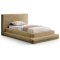  Color_Camel Size_Twin -- Drew Camel Corduroy Fabric Upholstered Twin Bed IMAGE 1
