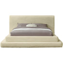 Meridian Drew Cream Corduroy Fabric Full Bed (3 Boxes) IMAGE 3