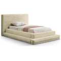  Color_Cream Size_Twin -- Drew Cream Corduroy Fabric Upholstered Twin Bed IMAGE 1