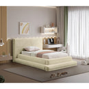  Color_Cream  Size_Twin  -- Drew Cream Corduroy Fabric Upholstered Twin Bed IMAGE 2