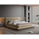  Color_Taupe  Size_Queen  -- Drew Taupe Corduroy Fabric Upholstered Queen Bed IMAGE 2