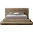 Meridian Drew Taupe Corduroy Fabric Queen Bed (3 Boxes) IMAGE 3