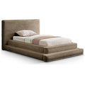  Color_Taupe Size_Twin -- Drew Taupe Corduroy Fabric Upholstered Twin Bed IMAGE 1