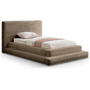  Color_Taupe  Size_Twin  -- Drew Taupe Corduroy Fabric Upholstered Twin Bed IMAGE 1