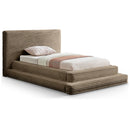Meridian Drew Taupe Corduroy Fabric Twin Bed (3 Boxes) IMAGE 1