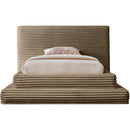  Color_Taupe  Size_Twin  -- Drew Taupe Corduroy Fabric Upholstered Twin Bed IMAGE 3