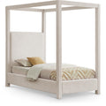  Color_Cream Size_Twin -- Meridian Emerson Upholstered Canopy Bed IMAGE 1