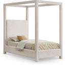  Color_Cream  Size_Twin  -- Emerson Cream Linen Textured Fabric Upholstered Twin Bed IMAGE 1