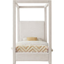  Color_Cream  Size_Twin  -- Emerson Cream Linen Textured Fabric Upholstered Twin Bed IMAGE 3
