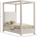  Color_Cream  Size_Twin  -- Emerson Cream Linen Textured Fabric Upholstered Twin Bed IMAGE 8