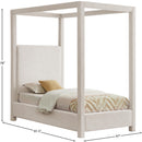 Meridian Emerson Cream Linen Textured Fabric Twin Bed (3 Boxes) IMAGE 8