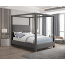  Color_Grey  Size_Full  -- Emerson Grey Linen Textured Fabric Upholstered Full Bed IMAGE 2