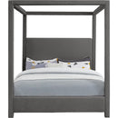 Meridian Emerson Grey Linen Textured Fabric Full Bed (3 Boxes) IMAGE 3