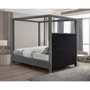 Meridian Emerson Grey Linen Textured Fabric Full Bed (3 Boxes) IMAGE 6