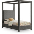  Color_Grey Size_Twin -- Emerson Grey Linen Textured Fabric Upholstered Twin Bed IMAGE 1