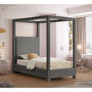  Color_Grey  Size_Twin  -- Emerson Grey Linen Textured Fabric Upholstered Twin Bed IMAGE 2