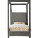  Color_Grey  Size_Twin  -- Emerson Grey Linen Textured Fabric Upholstered Twin Bed IMAGE 3